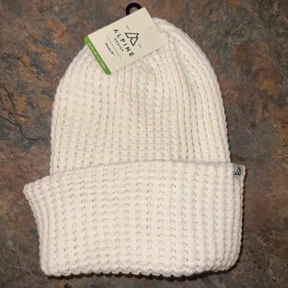 Alpine Design Womens Cream Slouchy Waffle Beanie, One size‎ - Picture 1 of 6